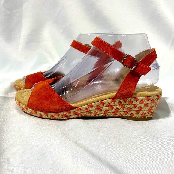 Land's End 2" Espadrille Sandal - Coral and Cream - size 7.5 - Picture 3 of 13
